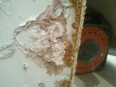 Efflorescing salts on plaster